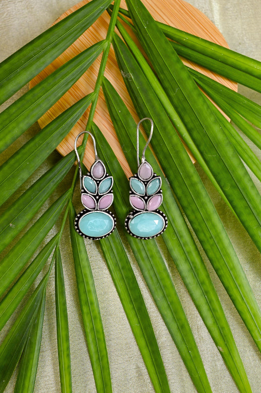 Oxidized Contemporary Drop Earrings