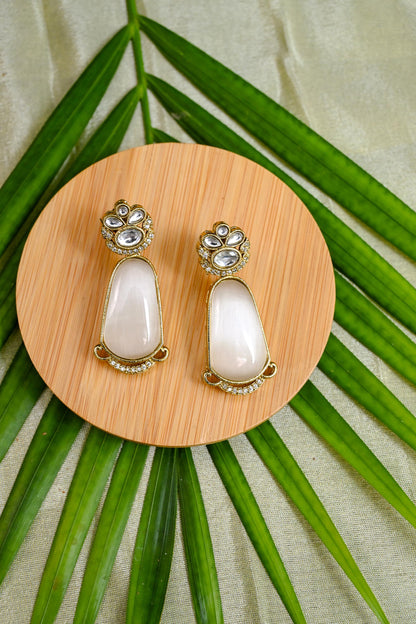 CZ Moonstone Drop Earrings