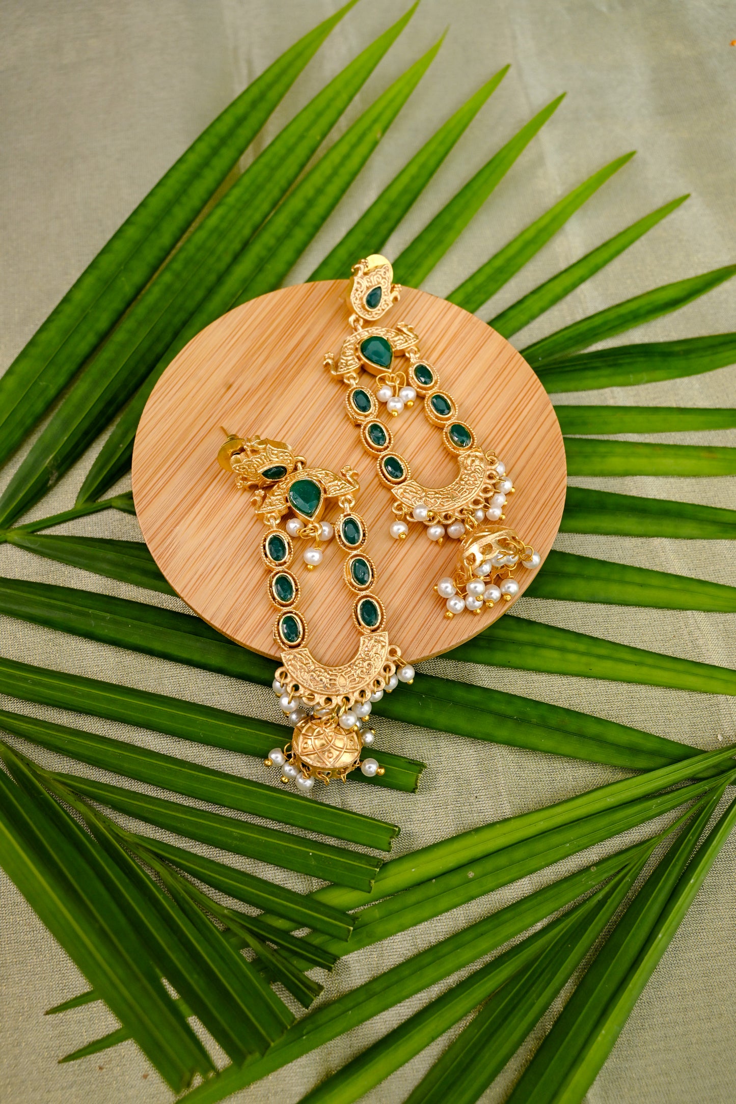 Jadau Contemporary Ethnic Drop Earrings