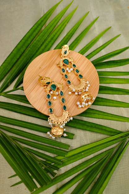 Jadau Contemporary Ethnic Drop Earrings