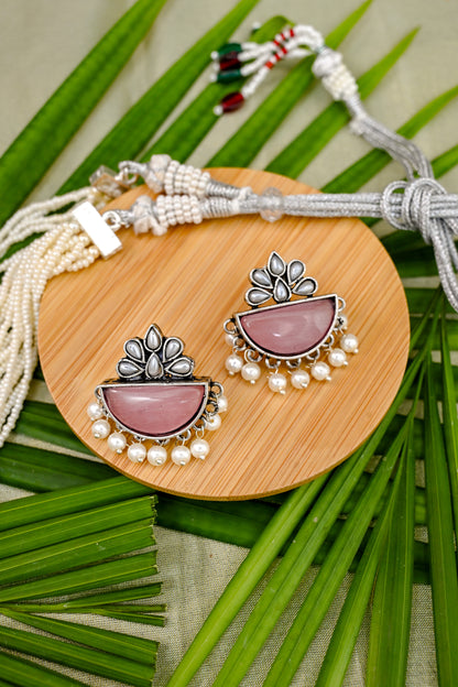 Pearl Beaded Monalisa Stud Earrings