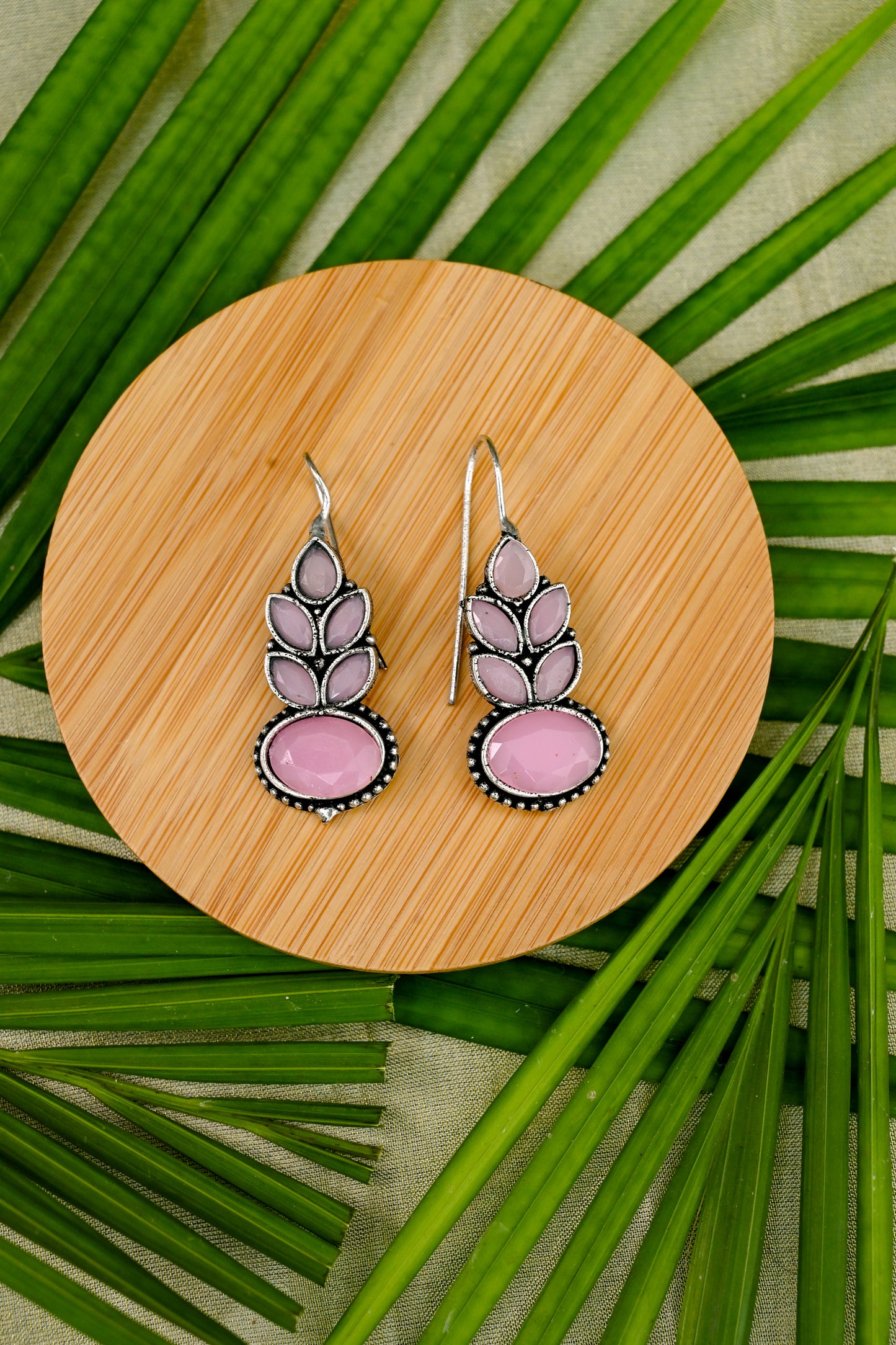 Oxidized Contemporary Drop Earrings