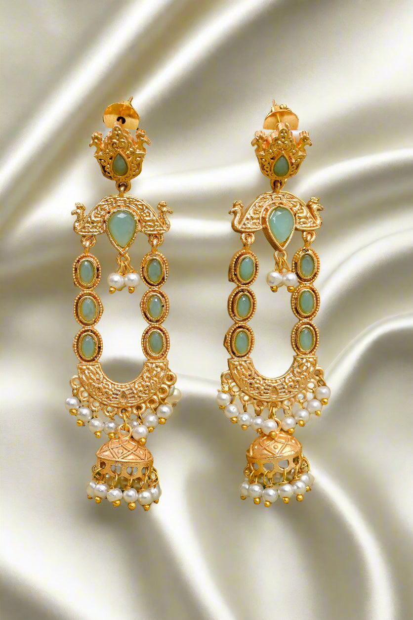 Jadau Contemporary Ethnic Drop Earrings