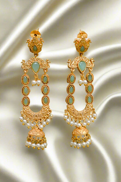 Jadau Contemporary Ethnic Drop Earrings