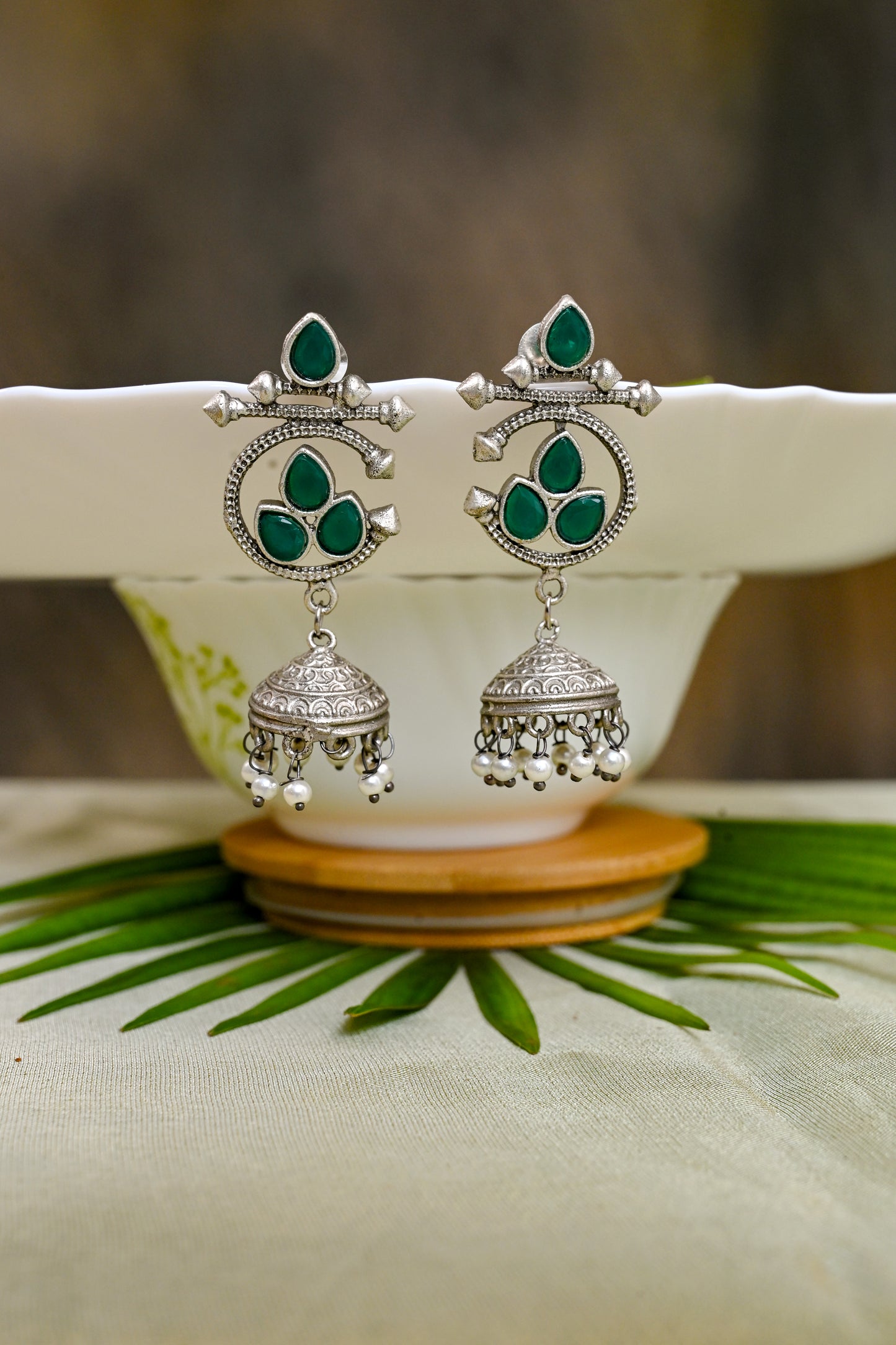 Antique Oxidized Exquisite Jhumki Earrings