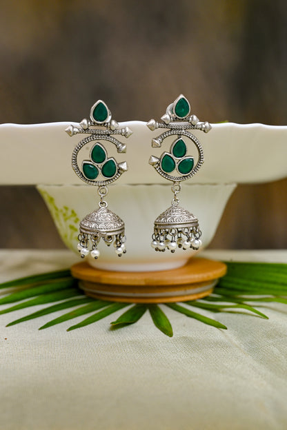 Antique Oxidized Exquisite Jhumki Earrings