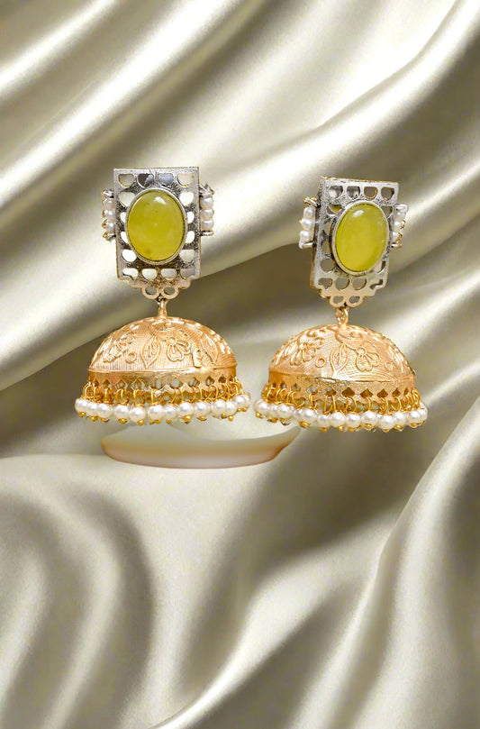 Statement Dual-Tone Anti-Tarnish Jhumkas
