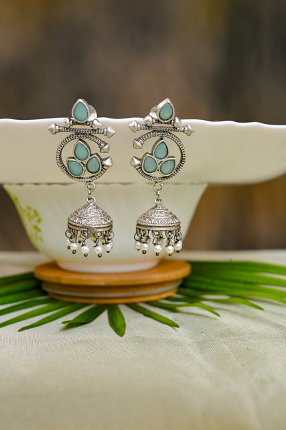 Antique Oxidized Exquisite Jhumki Earrings