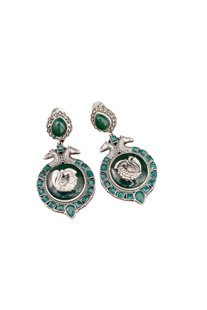 Traditional Silver Moissanite Drop Earrings