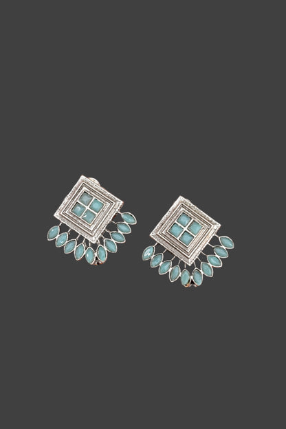 Contemporary Silver Stud Earrings