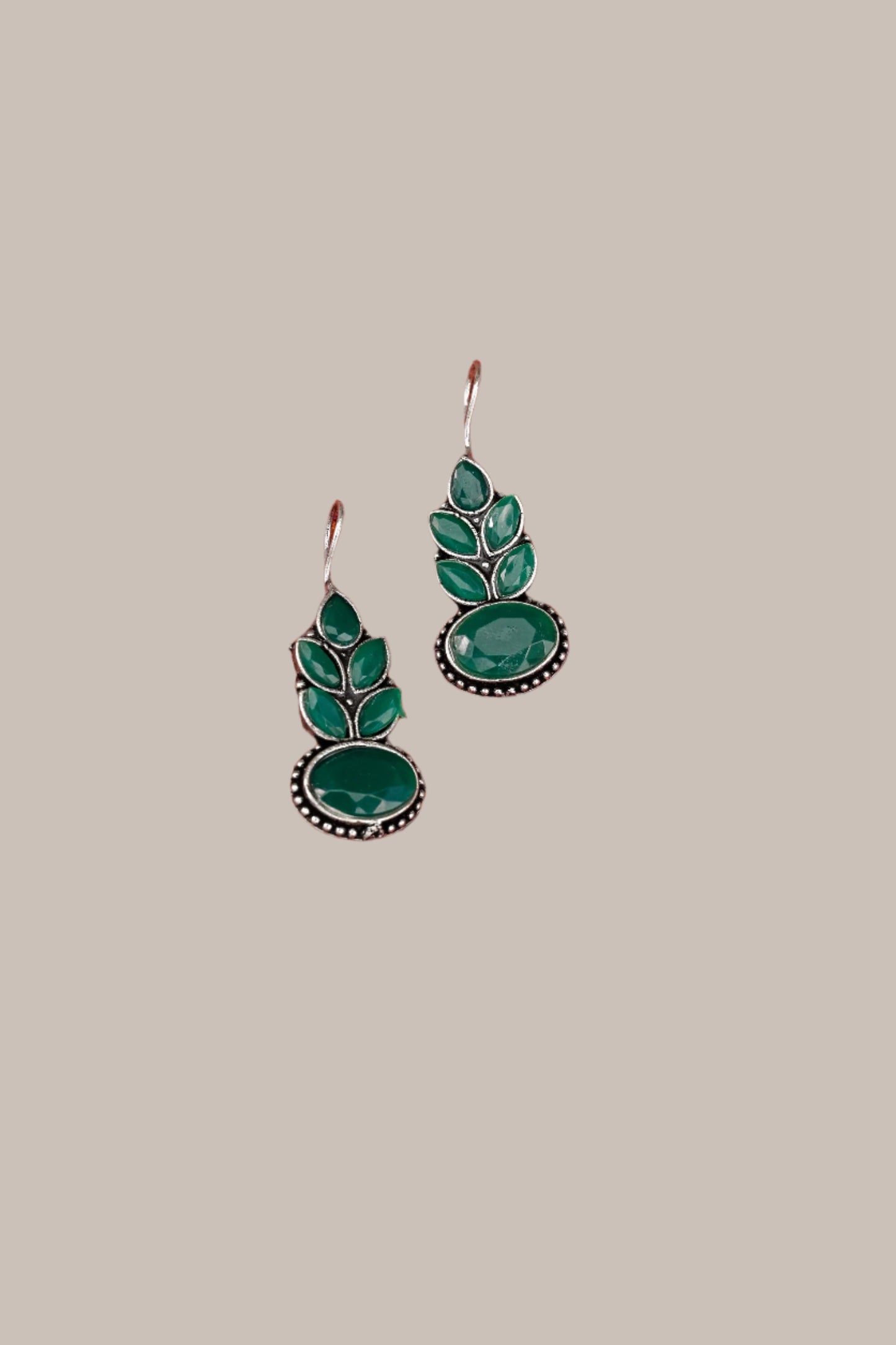 Oxidized Contemporary Drop Earrings