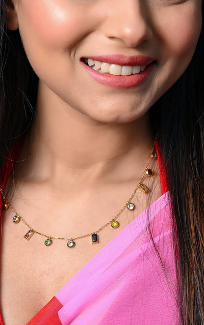 CZ Charm Chain Necklace