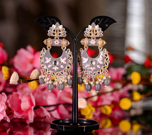 Meenakari Pearl Drop Dangler Earrings