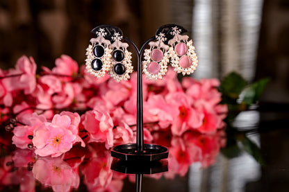 Nature Inspired Oxidized Silver Pearl Beaded Earrings (Rs.1099 each)