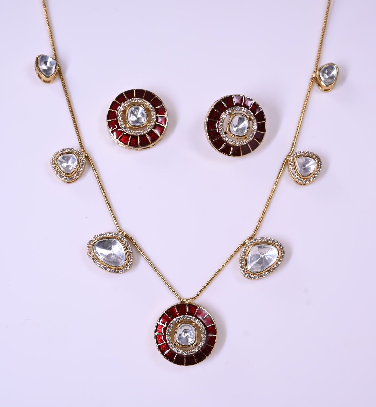 Premium CZ Charm Doublet Necklace Set