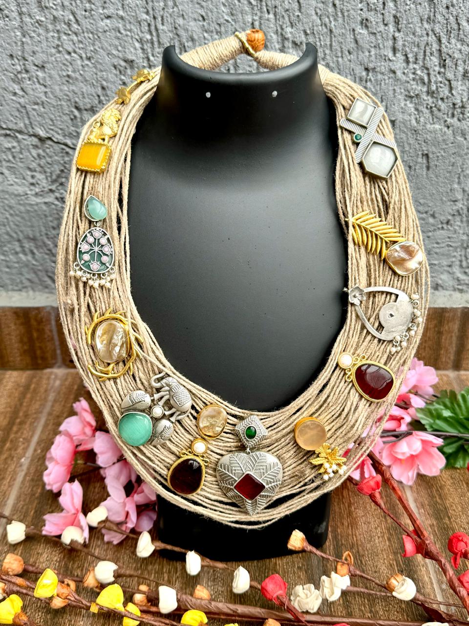 Handcrafted Designer Bohemian Jute Necklace
