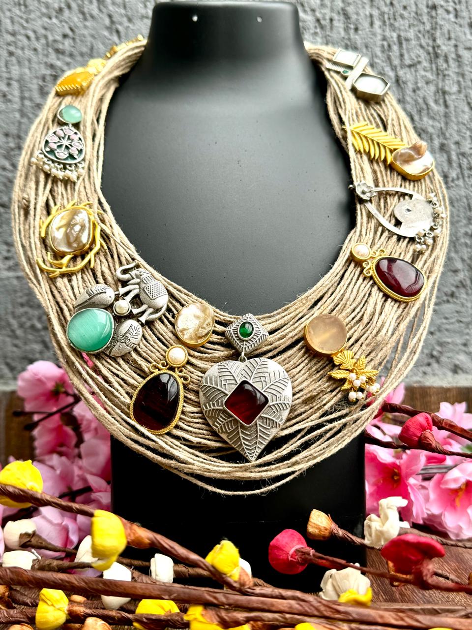 Handcrafted Designer Bohemian Jute Necklace