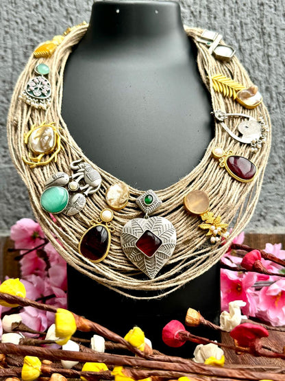 Handcrafted Designer Bohemian Jute Necklace