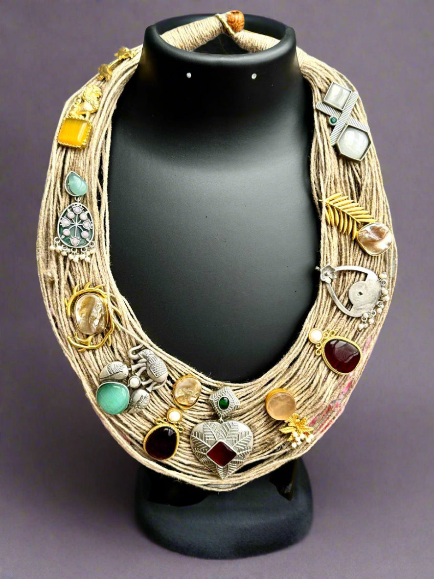 Handcrafted Designer Bohemian Jute Necklace