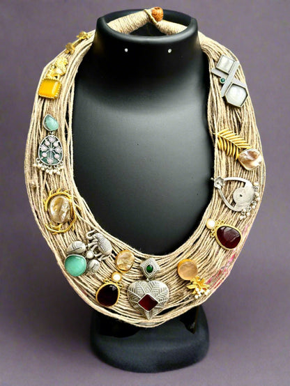Handcrafted Designer Bohemian Jute Necklace