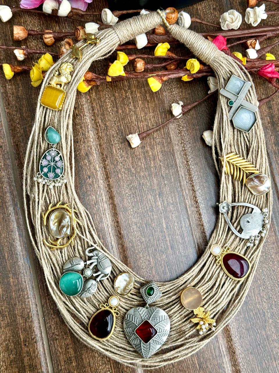 Handcrafted Designer Bohemian Jute Necklace