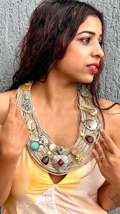 Handcrafted Designer Bohemian Jute Necklace